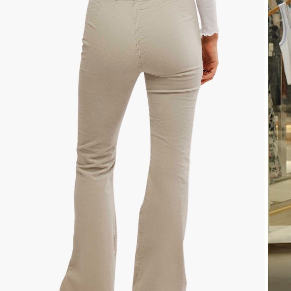 Free people jayde seamed corduroy flare pants size 26 fir green - Picture 3 of 4